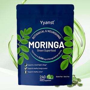 Suplementos Vegetarianos Naturales OEM/ODM, Función Digestiva, Metabolismo, Salud, Cápsulas Blandas de Hoja de Moringa Orgánica - Product Image 5