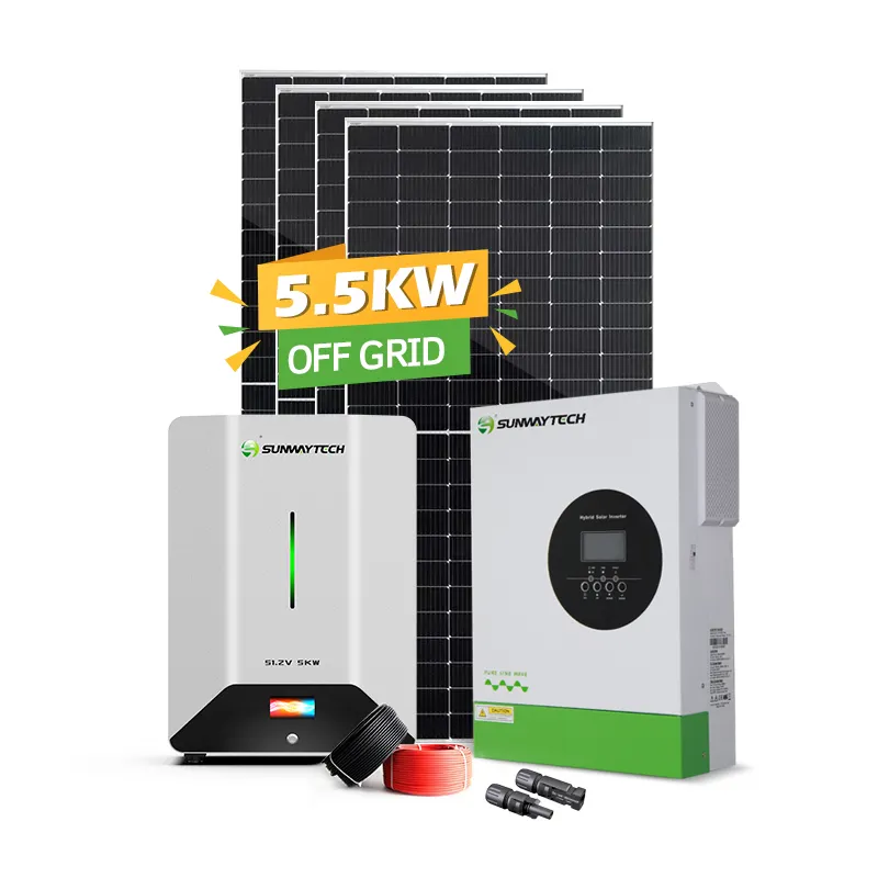 Hoch effiziente 5kW 5,5 kW netz unabhängige Solaranlage netz unabhängige Solaranlagen pakete