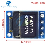 Módulo LCD de pantalla OLED blanca de 0,42 "y 0,42 pulgadas, pantalla serie 72X40, interfaz I2C IIC/SPI de Color blanco SSD1306 72*40 para Arduino