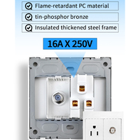Alta calidad estándar de EE. UU. De tres orificios + satélite Cat5e/6 red uso doméstico interruptores de pared eléctricos fabricación enchufe