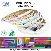 Tira de LED COB WS2811 de 12V 24V, Direccionable por Píxeles, 10mm/12mm, RGBIC Programable, Impermeable, Flexible, Inteligente