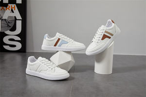 Zapatillas Deportivas de Cuero Transpirables con Cordones para Caminar al Aire Libre, Zapatillas Tenis de Talla Grande para Hombre, Zapatos Casuales Blancos para Mujer - Product Image 5