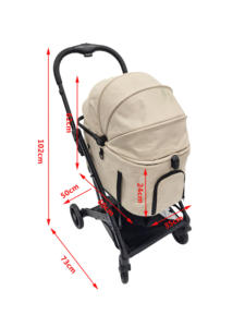 Cochecito de aluminio Combi para mascotas, Transportín plegable cómodo y portátil para perros y gatos con características ajustables - Product Image 5