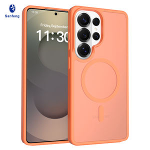 Funda Magnética para Teléfono con Sensación de Piel de Alta Calidad, Funda para <span class=keywords><strong>Samsung</strong></span> S26 Ultra, Funda Protectora para Teléfono Móvil Naranja para <span class=keywords><strong>Samsung</strong></span> S25 24 23 <span class=keywords><strong>22</strong></span> - Product Image 1