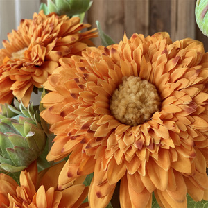Flor Artificial de Girasol de Seda Qingyu Chronicle, Rama Individual Hecha a Mano, Flor Decorativa para el Hogar y Bodas - Product Image 3