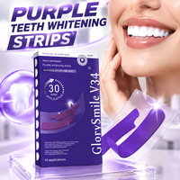 Bandes blanchissantes pour les dents, couleur violette, correcteur de couleur, bandes blanchissantes PAP pour une utilisation à domicile et en déplacement