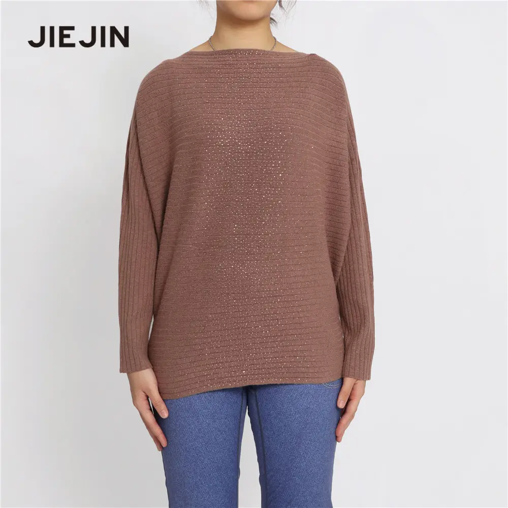 Coffee color long sleeve christmas women yoga sweater spring summer cotton sweater