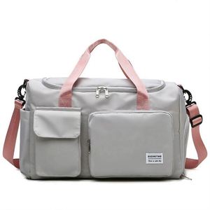 Free Sample red white blue zip around nylon 14 inch mini <b>travel</b> <b>bag</b> with compartments - Product Image 2