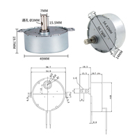 Moteur synchrone à courant alternatif monophasé 220V avec arbre excentrique 4W petits ventilateurs de réduction de vitesse pour fours à micro-ondes conception fermée