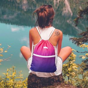 Offre Spéciale sac à dos à cordon en polyester de haute qualité avec poche latérale étanche pour la salle de sport ou la natation-Prix d'usine - Product Image 1