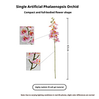 Bunga Anggrek Phalaenopsis Buatan 3D Film 7 Tangkai, Dekorasi Pernikahan, Komersial, dan Liburan, Mirip Asli, Plastik Lembut