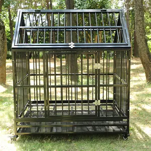 Cage pour animaux de compagnie en fer noir, résistante à la rouille et respirante, facile à assembler