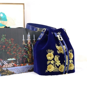 时尚女包金线刺绣立体花朵女包柔软设计师女士水桶包奢华 - Product Image 6
