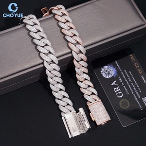 <b>Iced</b> <b>Out</b> Moissanite Cuban Link <b>Chain</b> 925 Sterling Silver Hip Hop Style Trend Jewelry Unisex Fashion Necklace Wholesa - Product Image 5