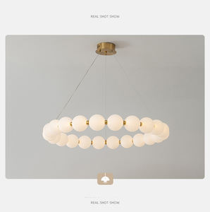Lámpara de araña colgante de anillo moderno con <span class=keywords><strong>luz</strong></span> nueva, lámpara LED, colgante de bola blanca, iluminación interior - Product Image 5