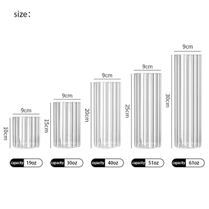 Luxury Tall Clear Thickened Cylinder Glass <strong>Flower</strong> <strong>Vase</strong> Modern <strong>Shaped</strong> Traditional Design Eco-Friendly Artistic for Dining Table - Product Image 5