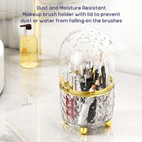 Organisateur de bureau transparent rotatif à 360 degrés en gros boîte de rangement de maquillage porte-pinceau de maquillage professionnel