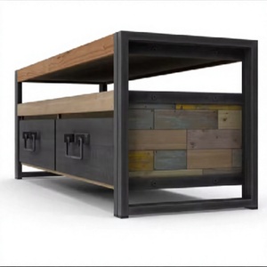 Table console en bois de manguier massif au design industriel - Extensible - Garantie de 2 ans - Pour usage domestique et hôtelier - Product Image 1