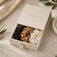 Élastiques à cheveux en soie de haute qualité, couleur unie, 1/2,5/3,5/5/6 cm, prix bas, vente en gros, personnalisables