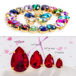 Griffe larme cristal pierre <span class=keywords><strong>Strass</strong></span> diamant verre goutte forme coudre sur <span class=keywords><strong>strass</strong></span> avec griffe pour bricolage maquillage robe de mariée - Product Image 3