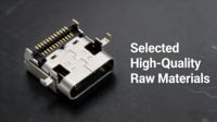Conector USB 4.0 Tipo-C Hembra de Acero Inoxidable, 24 Pines, Carcasa Simple, Montaje en Superficie Doble, Placa PCB, Pin Plano de 1.2 mm de Longitud