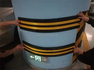 1000*250*40mm CE Rohs barra a prova di collisione in gomma, barra di collisione flessibile per palo o barriera stradale rotonda - Product Image 3