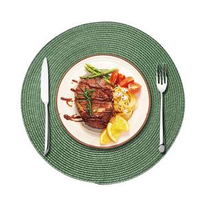 Plastic PP <b>Table</b> Mat American Style Home Use 38cm Diameter Heat Insulation Degradable Woven Coaster Set - Product Image 3