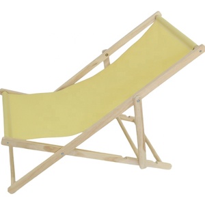 Chaise longue de piscine réglable en <span class=keywords><strong>toile</strong></span> pour extérieur, avec support en bois massif, pliable et portable, idéale pour la détente au soleil et la plage - Product Image 3