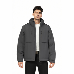 Veste d'extérieur <span class=keywords><strong>épais</strong></span>se pour homme en polyester, couleur unie, coupe-vent, imperméable, respirante, avec capuche amovible, doublure <span class=keywords><strong>polaire</strong></span>, chaude pour l'hiver 6 - Product Image 6