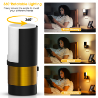 LOHAS 3 couleurs 3000K/5000K/ambre, applique murale moderne rotative, veilleuse avec capteur crépusculaire, lampe de nuit LED pour chambre à coucher