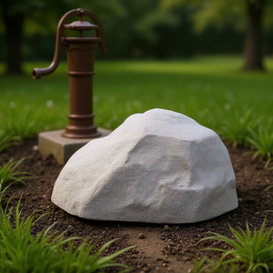 Bloc décoratif léger en pierre artificielle imitation roche, taille moyenne, gris foncé, ovale irrégulier, pour pompe extérieure - Product Image 2