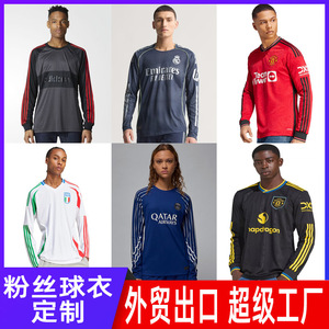 Camiseta de fútbol de manga larga personalizada para exportación transfronteriza, jersey de aficionado de manga larga, sublimación por tinte - Product Image 2