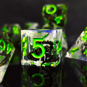 HS xúc xắc DND tùy chỉnh nhựa Đại dương bạch tuộc xúc xắc xúc xắc thiết lập với cạnh sắc nét thiết kế mới cho ngục tối & rồng trò chơi hội đồng quản trị xúc xắc - Product Image 6