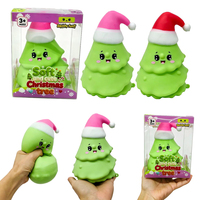 Prêt à expédier : Jouet anti-stress Squishy Fidget en forme de sapin de Noël géant de 16 cm, à remontée lente, doux, avec visage mignon, pour cadeaux