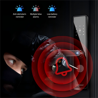 Serrure de porte électronique intelligente avec empreinte digitale, mot de passe, carte mémoire, étanche, contrôle WiFi, intégration Tuya App pour aluminium