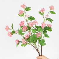 Buket Bunga Hydrangea Sutra 1 Tangkai untuk Dekorasi Pernikahan Gaya Inggris, Dekorasi Meja Rumah, Snowball Grosir
