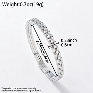 Minimalist Luxury Gear Textured Wholesale Fashion Fine Designer Custom <b>silver</b> Plated Stainless Steel for women <b>bangle</b> <b>bracelet</b> - Product Image 6