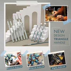 Pinceaux fins pour peinture miniature <span class=keywords><strong>Fontainebleau</strong></span> Drybrush, qualité supérieure, micro-détails, ensemble de pinceaux pour peinture miniature, pour la peinture artisanale - Product Image 3