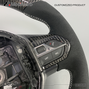 Volante Deportivo Personalizado de Fibra de Carbono con LED Inteligente e Indicador de RPM, con Empuñaduras de Microfibra Negra para Peugeot 508 GT SW GT Line 308 2017-2026 - Product Image 4