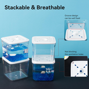 Petit aquarium de bureau rectangulaire créatif en plastique pour poissons rouges et tortues, 1,5 L, écologique, moderne, accessoires pour aquarium de salon - Product Image 4
