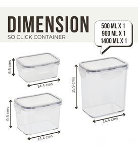 China Factory 1.6L Plastic <b>Storage</b> Tank Pack 10 Airtight Cereal Container Box for Dry Food New Design Plastic <b>Storage</b> Bins <b>Boxes</b> - Product Image 4