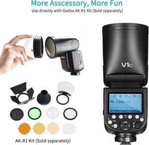 Flash <span class=keywords><strong>Godox</strong></span>-v1-c à tête ronde pour appareil photo, flash sans fil pour <span class=keywords><strong>Canon</strong></span> 6d 7d 50d 60d 550d 650d 1000d 1dx 580ex Ii 5d Mark Ii Iii - Product Image 3