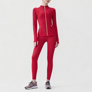 USA Oversea Warehouse Fast Shipping Quick Dry Shaping Slim Fit <b>Jacket</b> Women's <b>Jackets</b> <b>Yoga</b> Sports Set for Fitness - Product Image 1
