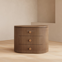 Table de chevet incurvée en chêne massif de luxe Sageliving, table de chevet moderne, meubles de chambre à coucher, couleur et taille personnalisées, maison, hôtel, villa