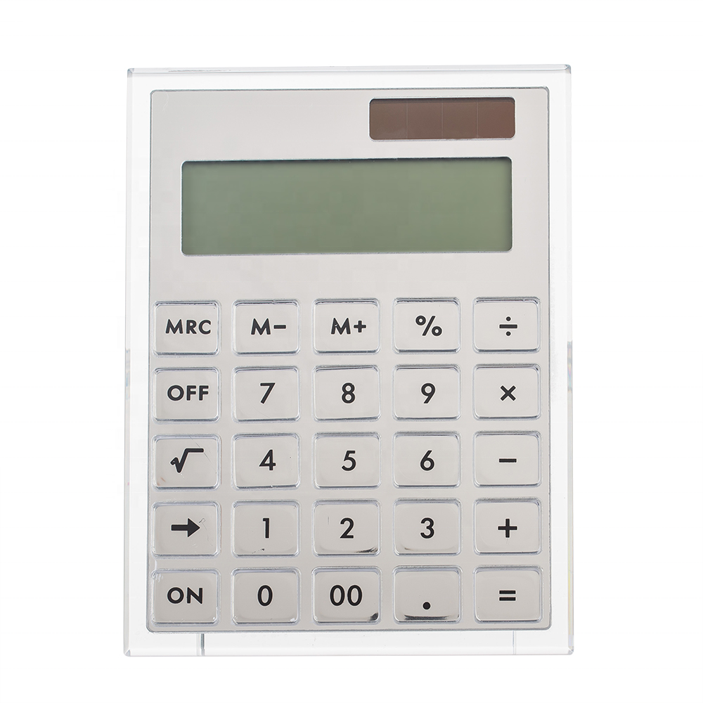 Huisen канцелярские принадлежности 12 цифр большой ЖК-дисплей Серебристые Акриловые калькулятор для домашнего офиса по выгодной цене
