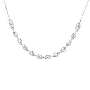 MSN-834 925 Sliver Factory Price Good Quality Custom Necklace DEF Marquise Cut Lab Grown Diamond Necklace - Product Image 1