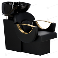 Nouveau Fauteuil de Lavage Semi-Inclinable pour Salon de Coiffure et Barbier, Unité de Lavage des Cheveux avec Siège Réglable