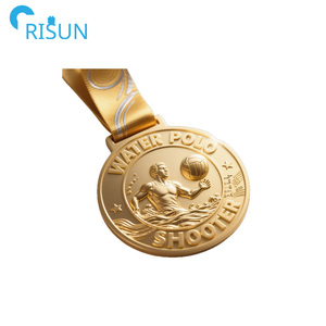 Médailles de <span class=keywords><strong>trophée</strong></span> <span class=keywords><strong>d</strong></span>'équipe personnalisées avec logo sur mesure, pour le jeu de lancer de ballons <span class=keywords><strong>d</strong></span>'eau 3D, modèle Vega Egg Toss, avec ruban - Product Image 2