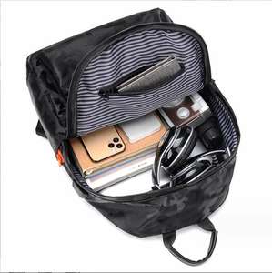 Sac à dos fonctionnel en cuir PU à imprimé camouflage, sac à dos de jour en cuir de qualité supérieure, grand sac à dos à fermeture éclair - Product Image 4