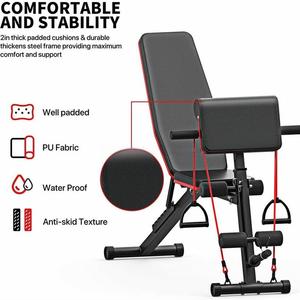 Banco de Pesas Ajustable de Metal para Uso Comercial, Capacidad de 200 kg, Plegable, Inclinable, Multiusos, Equipo de Entrenamiento para Gimnasio en Casa - Product Image 4